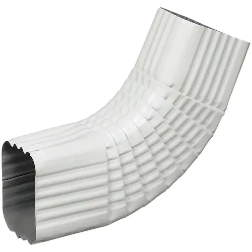 3 x 4 In. Aluminum White Side Downspout Elbow