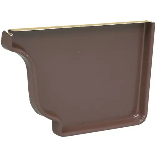 5 In. Aluminum Brown Right Gutter End Cap