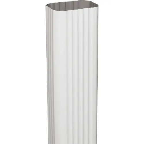 2 In. x 3 In. x 15 In. K-Style White Aluminum Downspout Extension