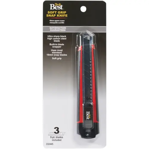 18mm 8-Point Ultra Sharp Black High Carbon Steel Blade Snap-Off Knife 18mm 8-Point Ultra Sharp Black High Carbon Steel Blade Snap-Off Knife