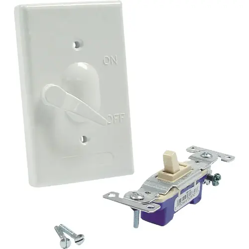 White Single Gang Vertical Mount Outdoor Switch Cover