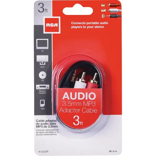 3 Ft. Single 3.5 mm Male Y-Adapter 3 Ft. Single 3.5 mm Male Y-Adapter