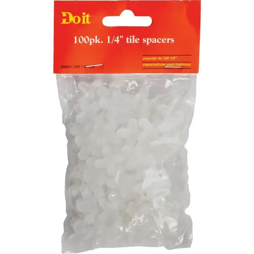 1/4 In. White Hard Tile Spacers - pack of 100 1/4 In. White Hard Tile Spacers - pack of 100