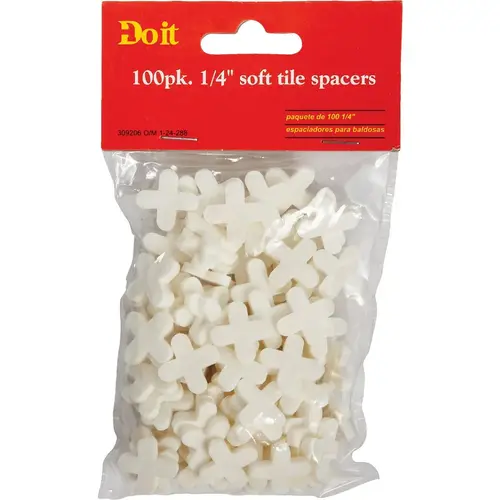 1/4 In. White Soft Tile Spacers - pack of 100 1/4 In. White Soft Tile Spacers - pack of 100