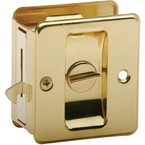 Privacy Polished Brass Pocket Door Lock Pull