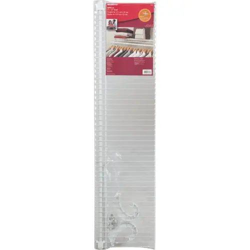 SuperSlide 4 Ft. W. x 12 In. D. Ventilated Shelf Kit with Bar White SuperSlide 4 Ft. W. x 12 In. D. Ventilated Shelf Kit with Bar White