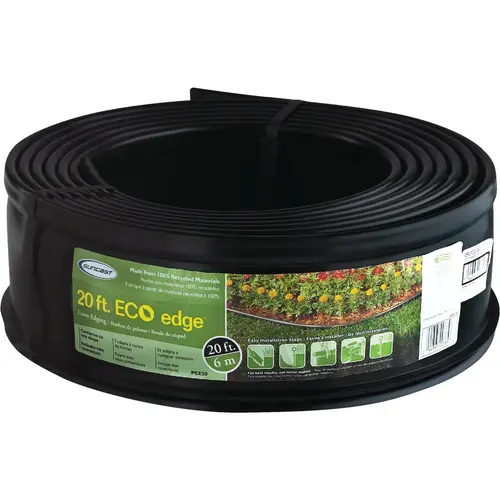 5 In. H. x 20 Ft. L. Black Recycled Plastic Lawn Edging 5 In. H. x 20 Ft. L. Black Recycled Plastic Lawn Edging