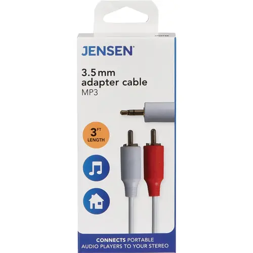 3 Ft. White Stereo Audio Cable