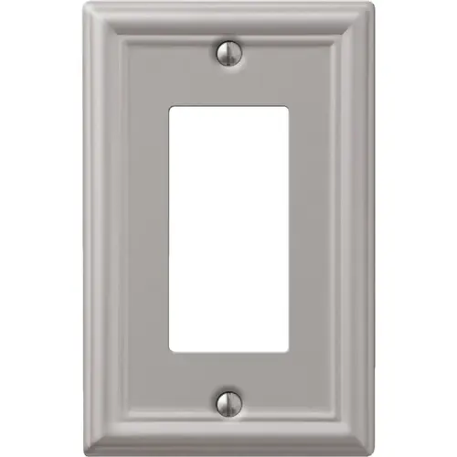 Chelsea 1-Gang Stamped Steel Rocker Decorator Wall Plate, Brushed Nickel Chelsea 1-Gang Stamped Steel Rocker Decorator Wall Plate, Brushed Nickel