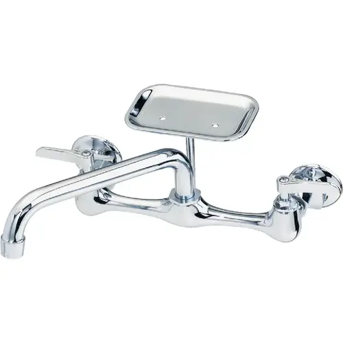 Polished Chrome 2-Handle 12 In. Utility Faucet