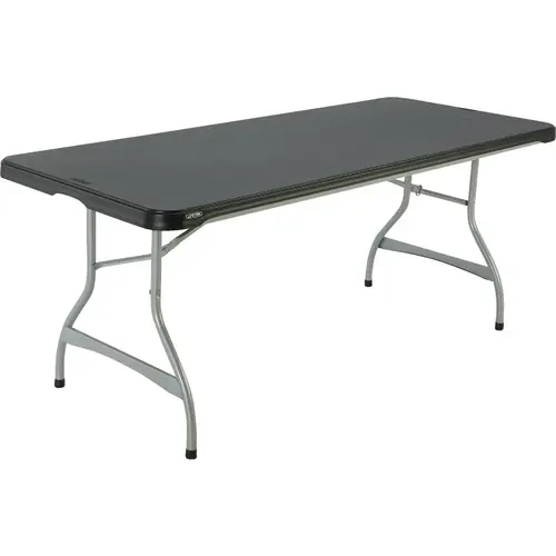 6 Ft. x 30 In. Black Commercial Folding Table 6 Ft. x 30 In. Black Commercial Folding Table