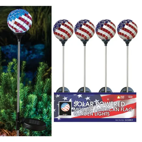 Americana Glass Globe 33 In. H. Solar Stake Light - pack of 9 Americana Glass Globe 33 In. H. Solar Stake Light - pack of 9