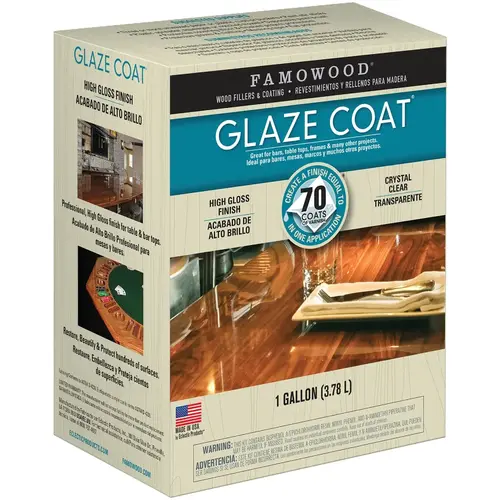 GLAZE COAT 128 Oz. High Gloss Pour On Finish Clear GLAZE COAT 128 Oz. High Gloss Pour On Finish Clear