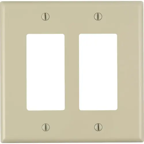 Decora 2-Gang Plastic Oversized Rocker Decorator Wall Plate, Ivory Decora 2-Gang Plastic Oversized Rocker Decorator Wall Plate, Ivory