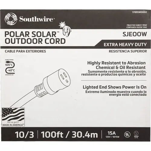 100 Ft. 10/3 Cold Weather Extension Cord Yellow 100 Ft. 10/3 Cold Weather Extension Cord Yellow