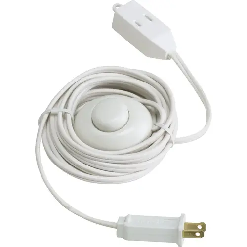 15 Ft. 18/2 White Extension Cord with Foot Switch