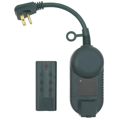 12.5A 120V 1500W Green Outdoor Timer with Remote 12.5A 120V 1500W Green Outdoor Timer with Remote