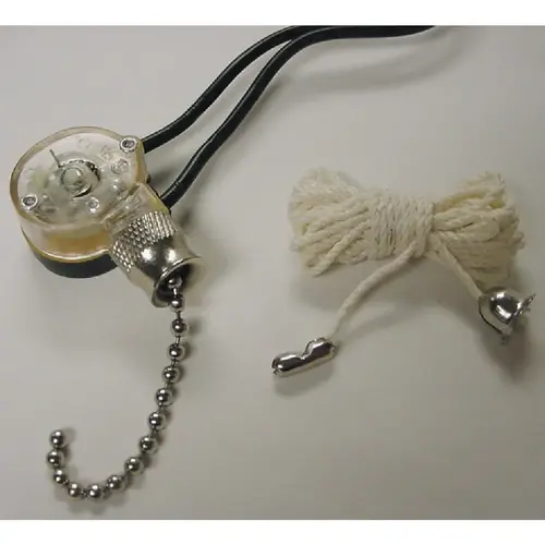 SPST 72 In. Cord Single Throw Chrome Pull Chain Switch