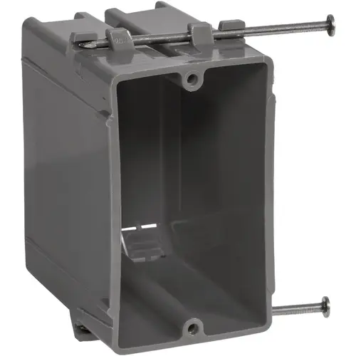 1-Gang PVC New Work Wall Electrical Box, 20 Cu. In. Gray 1-Gang PVC New Work Wall Electrical Box, 20 Cu. In. Gray