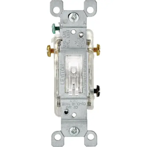 Illuminated Toggle Clear 15A 3-Way Switch Illuminated Toggle Clear 15A 3-Way Switch