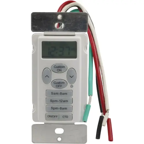 EZ-Set 125V 24 Hr. Digital In-Wall Timer White