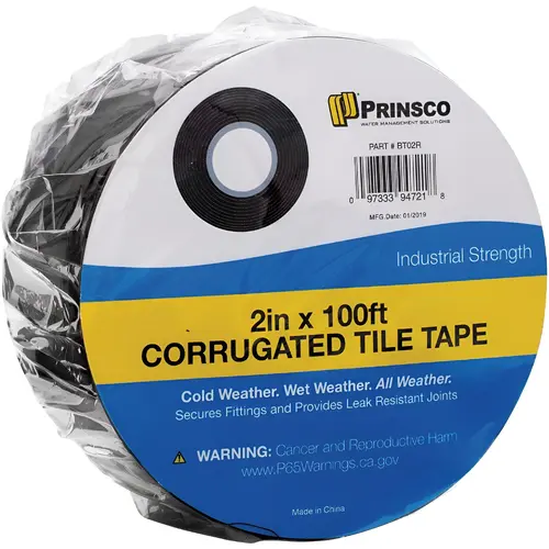 2 In. x 100 Ft. Black Corrugated Tile Tape 2 In. x 100 Ft. Black Corrugated Tile Tape