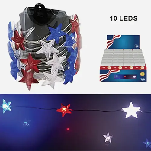 55 In. 10-Light Patriotic LED String Lights - pack of 36 55 In. 10-Light Patriotic LED String Lights - pack of 36