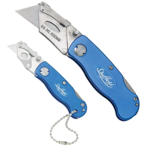 Lockback Fixed Folding Utility Knife Set Blue