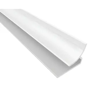 ACP 916-00 Bath & Kitchen 1/8 In. x 8 Ft. White PVC Inside Corner Wall Paneling Molding