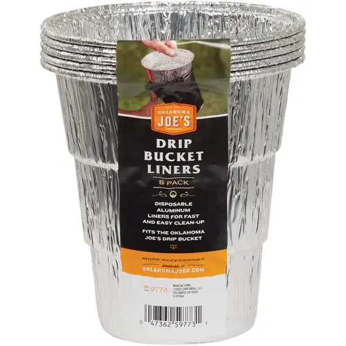 6 In. Aluminum Drip Bucket Liners - pack of 5
