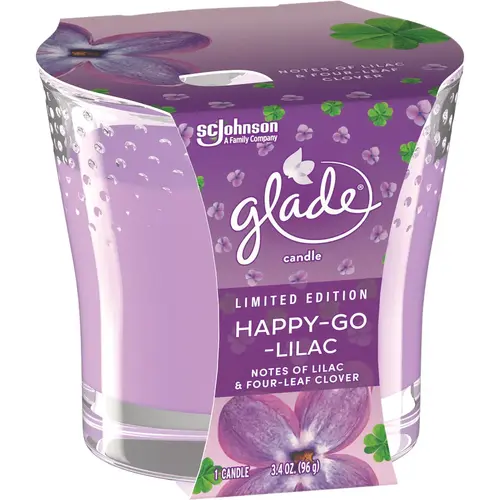 3.4 Oz. Happy-Go-Lilac Candle Purple