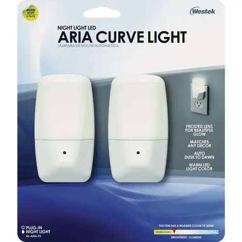 Aria White Dusk To Dawn LED Night Light - pack of 2 Aria White Dusk To Dawn LED Night Light - pack of 2