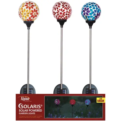 Mosaic Glass Daisy 32 In. H. Solar Stake Light - pack of 12 Mosaic Glass Daisy 32 In. H. Solar Stake Light - pack of 12