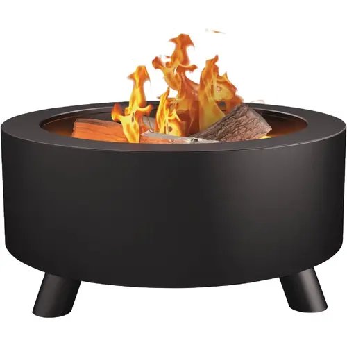 34 In. Round Wood Smokeless Fire Pit Black