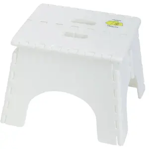 B&R Plastics 101-6 E-Z Foldz 9 In. White 1-Step Folding Step Stool