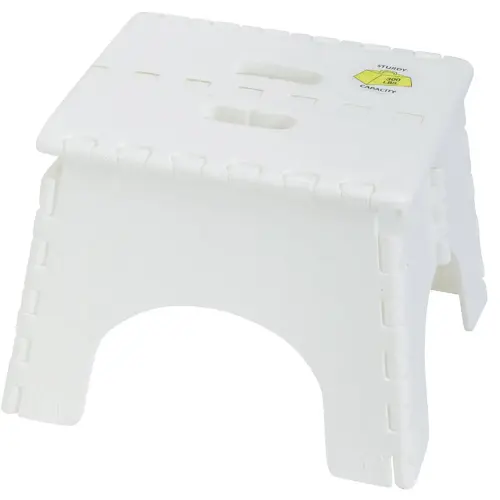 E-Z Foldz 9 In. White 1-Step Folding Step Stool