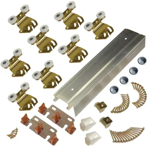 96 In. Double Wheel Sliding Door Hardware
