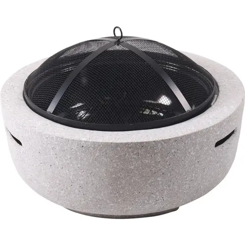 23 In. Round Charcoal/Wood/Pellet Fire Pit, Light Gray 23 In. Round Charcoal/Wood/Pellet Fire Pit, Light Gray