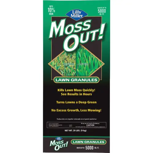 MOSS OUT! 20 Lb. Ready To Use Granules Moss & Algae Killer MOSS OUT! 20 Lb. Ready To Use Granules Moss & Algae Killer