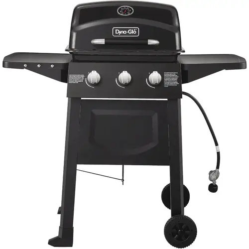 3-Burner Black 30,000 BTU Open Cart LP Gas Grill