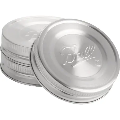 Regular Mouth Stainless Steel Lids Silver - pack of 3