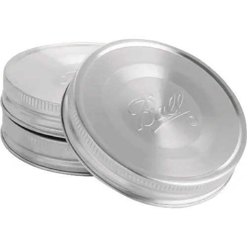 Wide Mouth Stainless Steel Lids Silver - pack of 3