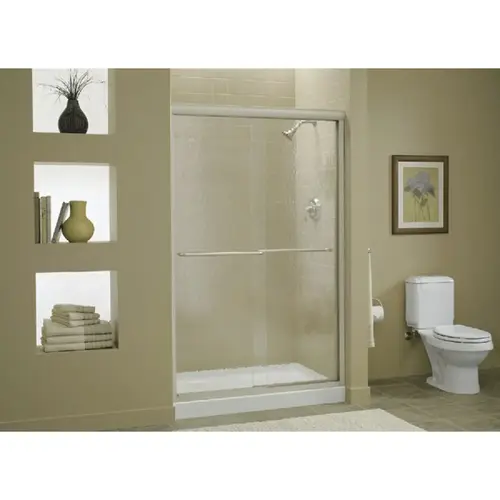 Finesse 47-5/8 In. W. X 70-5/16 In. H. Chrome Frameless Clear Sliding Shower Door