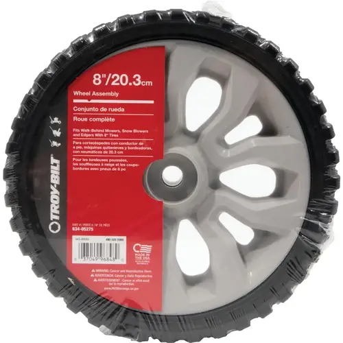 Original Equipment 8 In. Wheel Assembly for Most Walk-Behind Mowers, Edgers and Snow Blowers