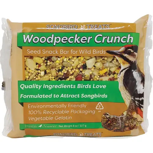 Songbird Treats 8 oz. Woodpecker Crunch Seed Snack Bar Songbird Treats 8 oz. Woodpecker Crunch Seed Snack Bar