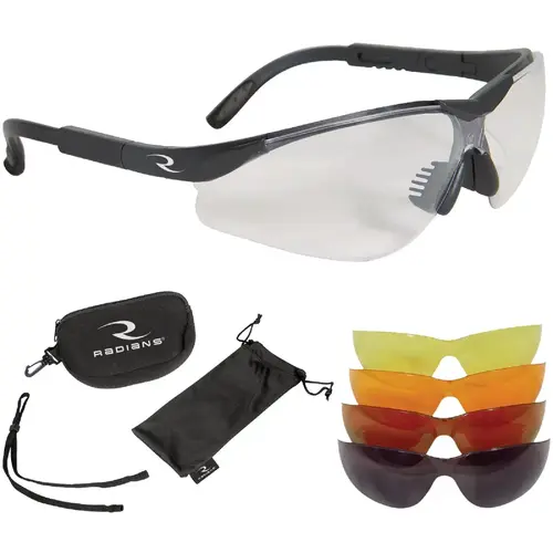 T-85 Black Frame Shooting Glasses Kit with 5 Interchangeable Lenses T-85 Black Frame Shooting Glasses Kit with 5 Interchangeable Lenses