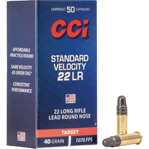 22 LR 40 Grain STD 40 LRN Rimfire Ammunition 22 LR 40 Grain STD 40 LRN Rimfire Ammunition