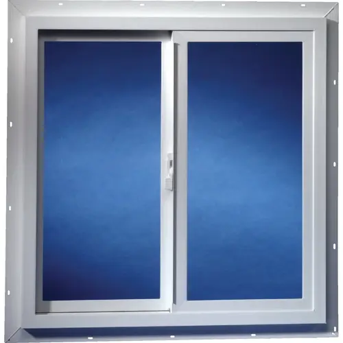 Agriclass 24 In. W x 24 In. H White Vinyl Tempered Glass Double Slide Utility Window