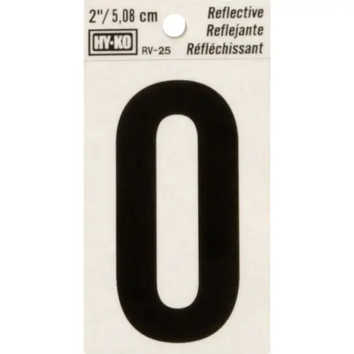 Hy-Ko 2 In. Reflective Letter O Black