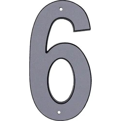 Hy-Ko 4 In. Reflective Plastic Number 6 Silver